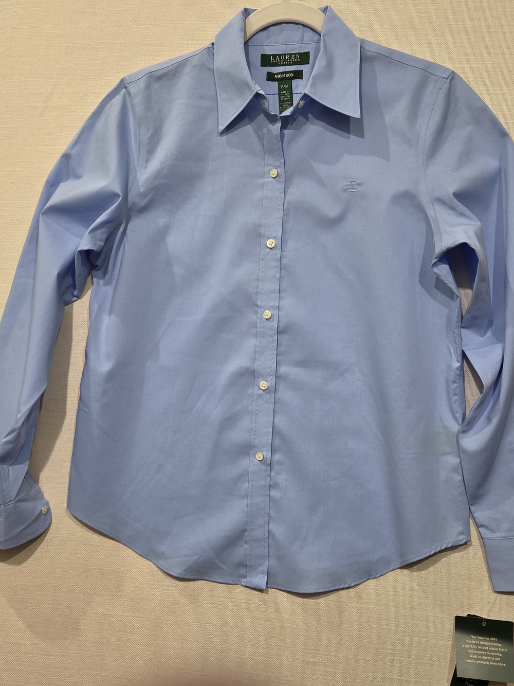 Lauren Ralph Lauren Light Blue Women's Button-Down Shirt Size Petite M